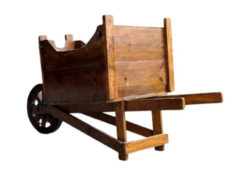 Carretilla de Madera de Encino para macetas Grandes