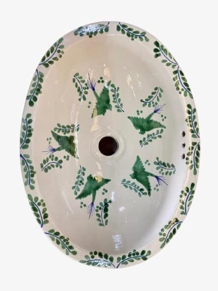 Lavabo Ovalin Chico En Talavera Fina Estilo Antiguo. T1/851