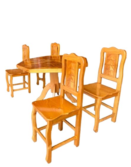 Antique Style Cedar Wood Handcrafted Dining Room.