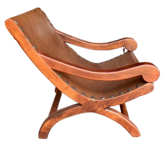 Silla Sillon Miguelito Descanso Piel Mezquite Estilo Antiguo