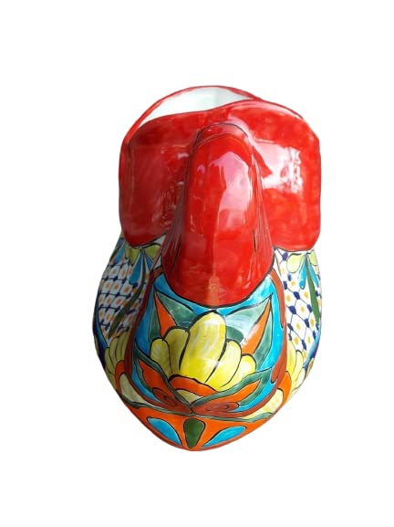 Fine Talavera pot, antique style. Large fish.