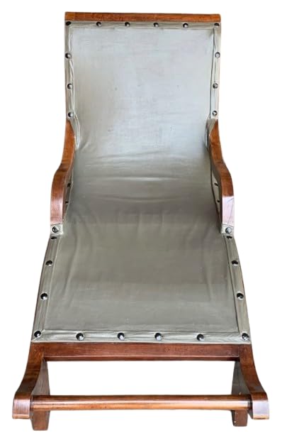 Camastro Artesanal Madera De Mezquite Y Piel Estilo Antiguo.