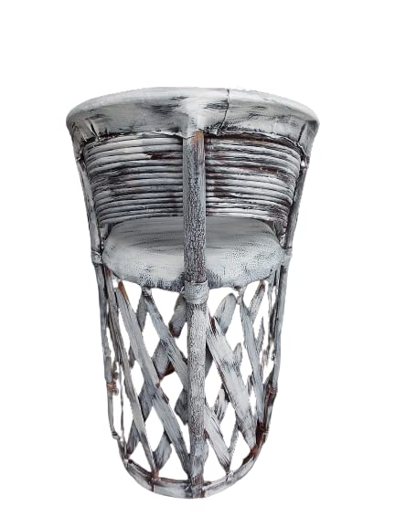 Antique Distressed Equipal Bar Stool for Cantina Bar.