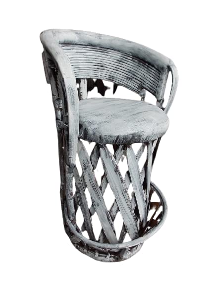 Antique Distressed Equipal Bar Stool for Cantina Bar.