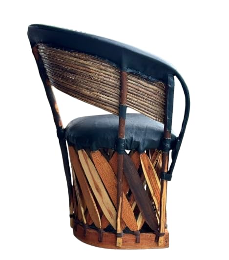 Silla Sillon Equipal Madera Piel Estilo Tradicional Antiguo.