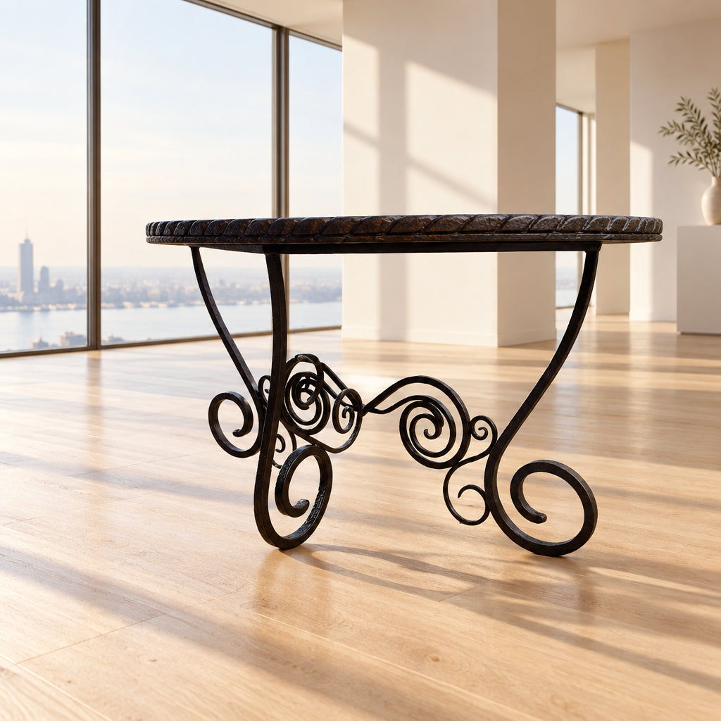 Parota Wood Sideboard with Wrought Iron, Special for Kitchens