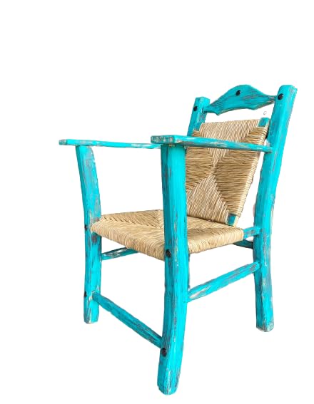Vintage Individual Armchair Chair in Sustainable Wood in Antique Style.