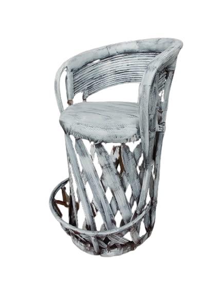 Antique Distressed Equipal Bar Stool for Cantina Bar.