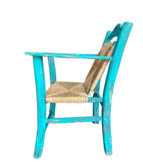 Vintage Individual Armchair Chair in Sustainable Wood in Antique Style.