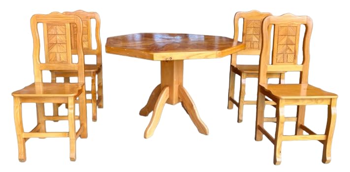Antique Style Cedar Wood Handcrafted Dining Room.