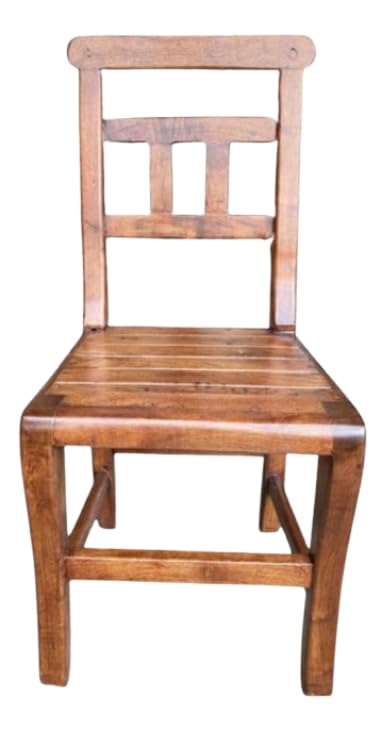 Silla De Madera De Mezquite Y Piel Estilo Hacienda