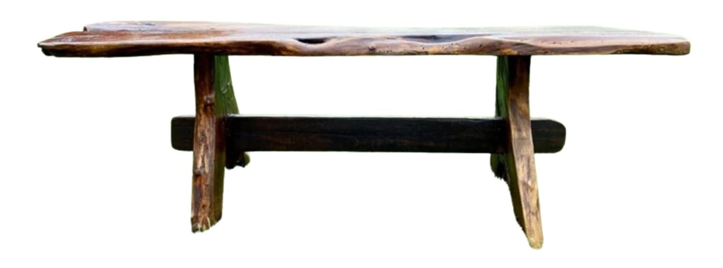 Mesa De Tablones De Madera De Mezquite.