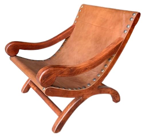 Silla Sillon Miguelito Descanso Piel Mezquite Estilo Antiguo