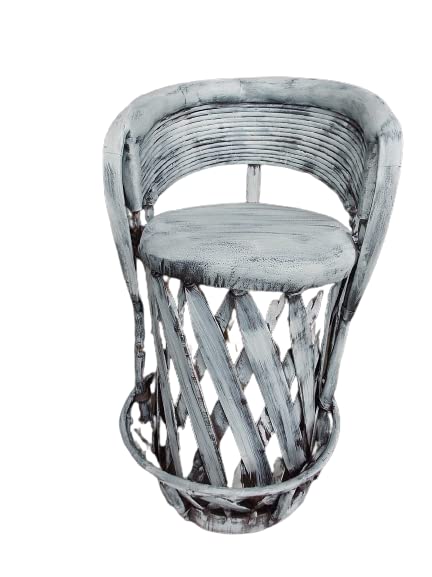 Antique Distressed Equipal Bar Stool for Cantina Bar.