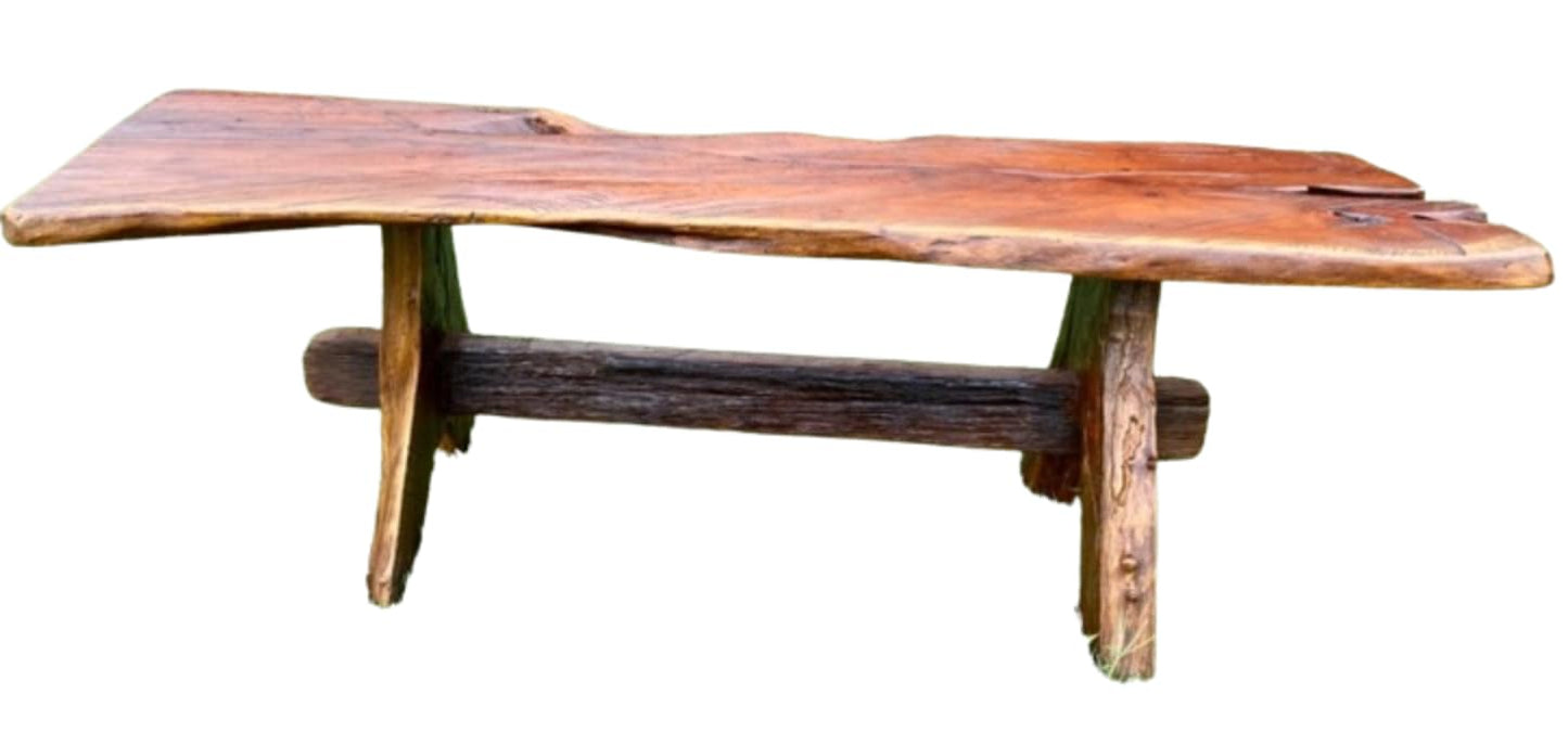 Mesa De Tablones De Madera De Mezquite.