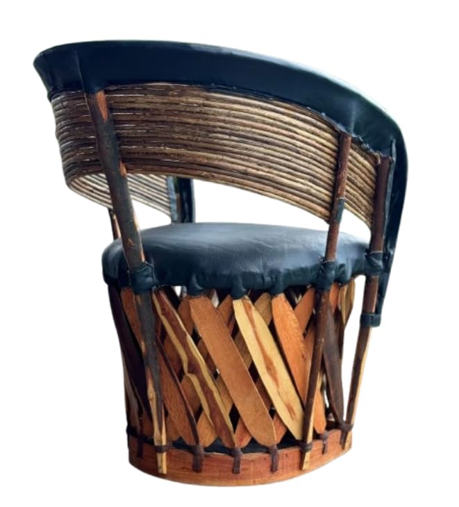 Equipal Wooden Leather Chair, Traditional Antique Style.