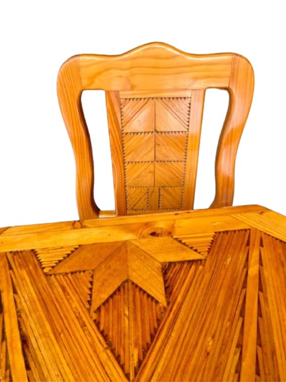 Antique Style Cedar Wood Handcrafted Dining Room.