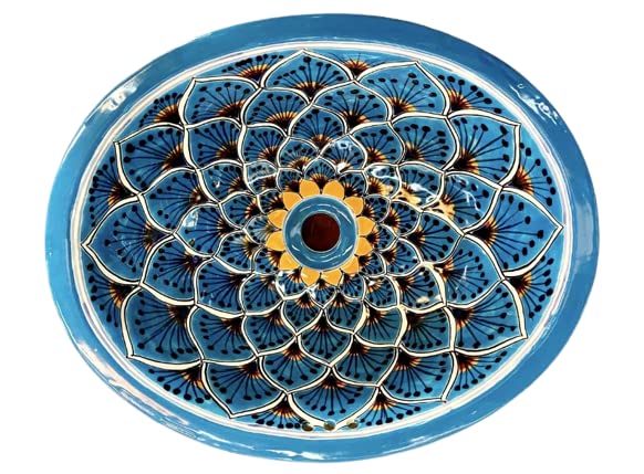 Ovalin Talavera Fine Antique Turkey Style Bathroom Sink Ovalin White
