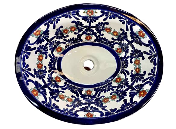 Lavabo Ovalin Talavera Fina Estilo Antiguo Empotrable, Estilo Vintage