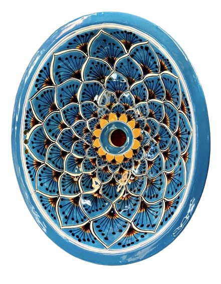 Ovalin Talavera Fine Antique Turkey Style Bathroom Sink Ovalin White