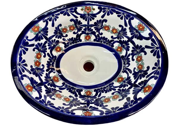 Lavabo Ovalin Talavera Fina Estilo Antiguo Empotrable, Estilo Vintage