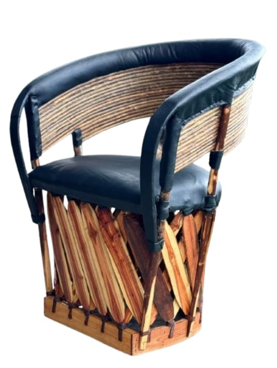 Silla Sillon Equipal Madera Piel Estilo Tradicional Antiguo.