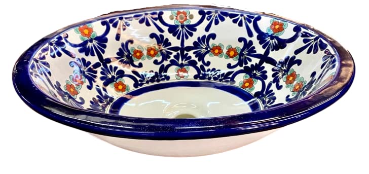 Lavabo Ovalin Talavera Fina Estilo Antiguo Empotrable, Estilo Vintage