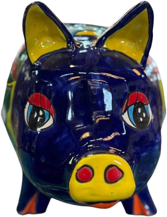 Bella Maceta Cerdo Exclusivo En Talavera Fina Estilo
