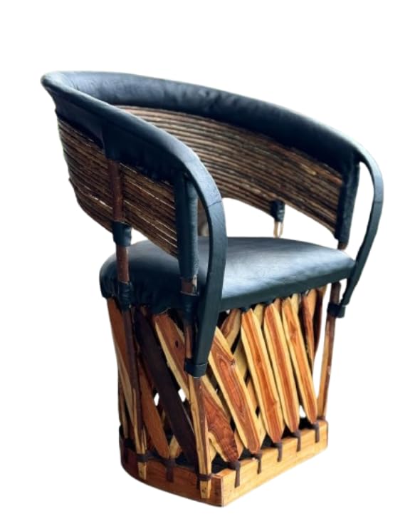 Silla Sillon Equipal Madera Piel Estilo Tradicional Antiguo.