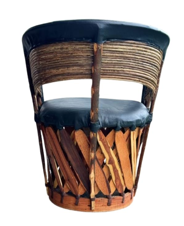Equipal Wooden Leather Chair, Traditional Antique Style.