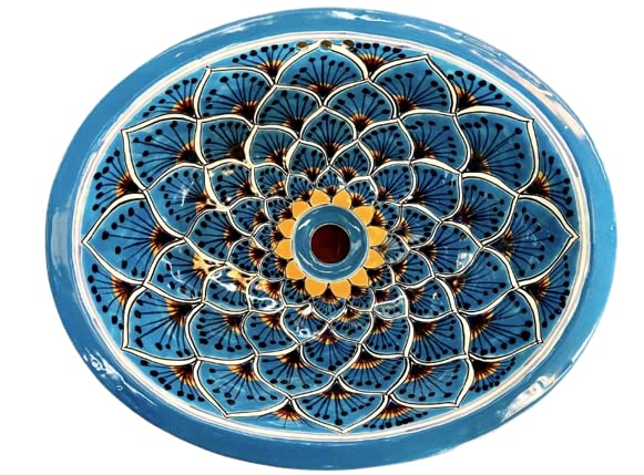 Ovalin Talavera Fine Antique Turkey Style Bathroom Sink Ovalin White