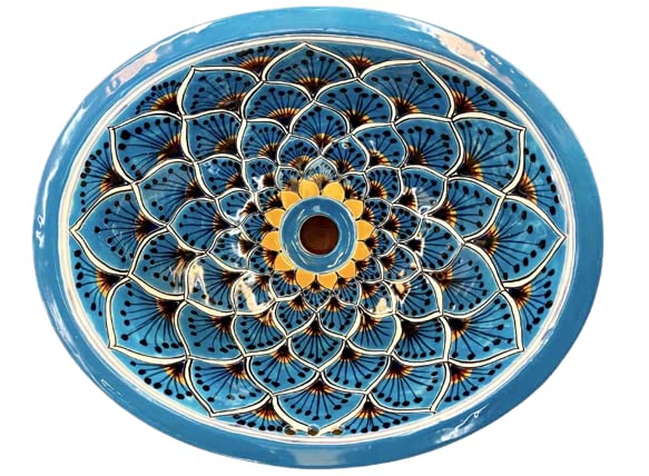 Ovalin Talavera Fine Antique Turkey Style Bathroom Sink Ovalin White