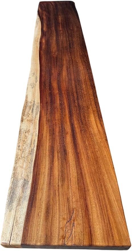 Banca de Madera de Parota con Patas de Hierro Forjado | Madera maciza, Borde natural vivo, Base de metal negro, Diseño rústico, Para interiores