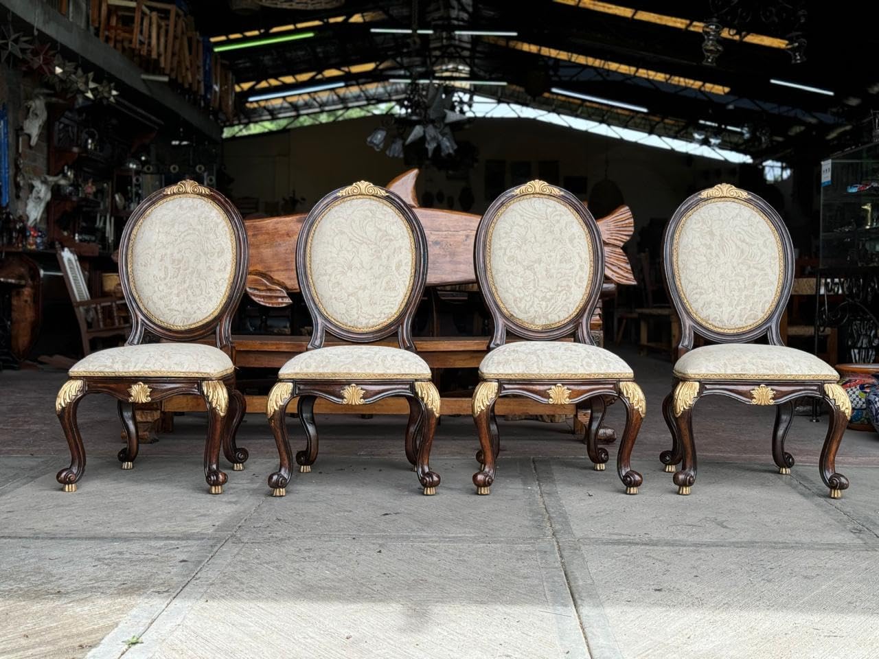 Antique Dining Chair Antique Louis XV Style Persian Style Fabric Wide Furniture and Home Decor