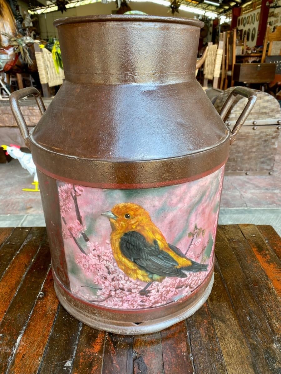 Bote lechero antiguo de Colima, decorado con óleo de ave, cerámica