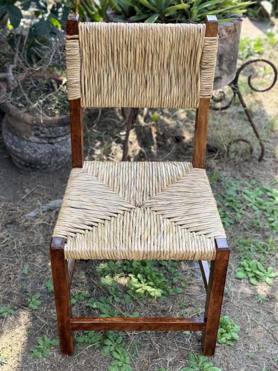 Elegant Antique Style Woven Handcrafted Dining Chair.
