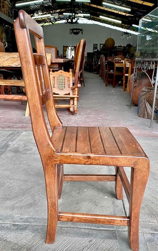 Silla De Madera De Mezquite Y Piel Estilo Hacienda