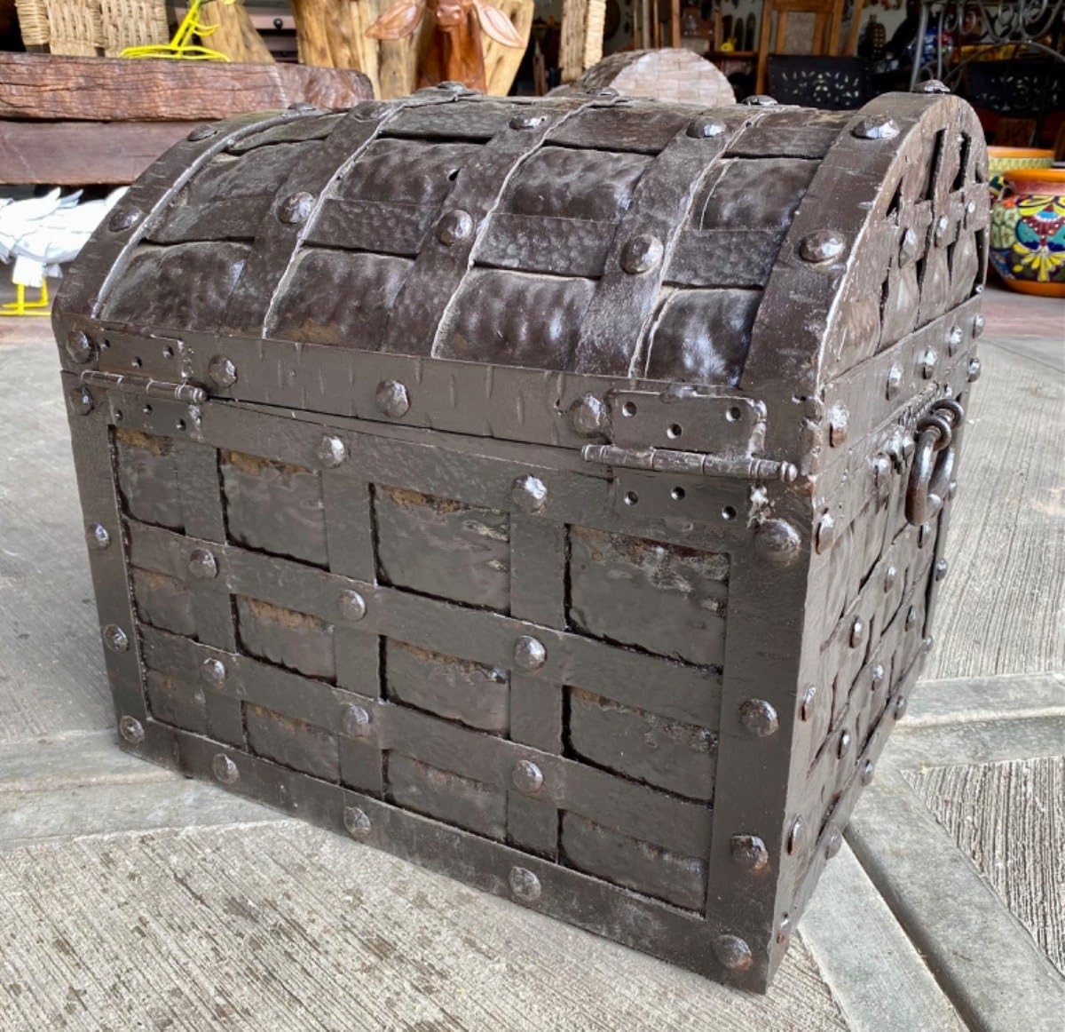 Baúl Cofre Pirata De Hierro Forjado