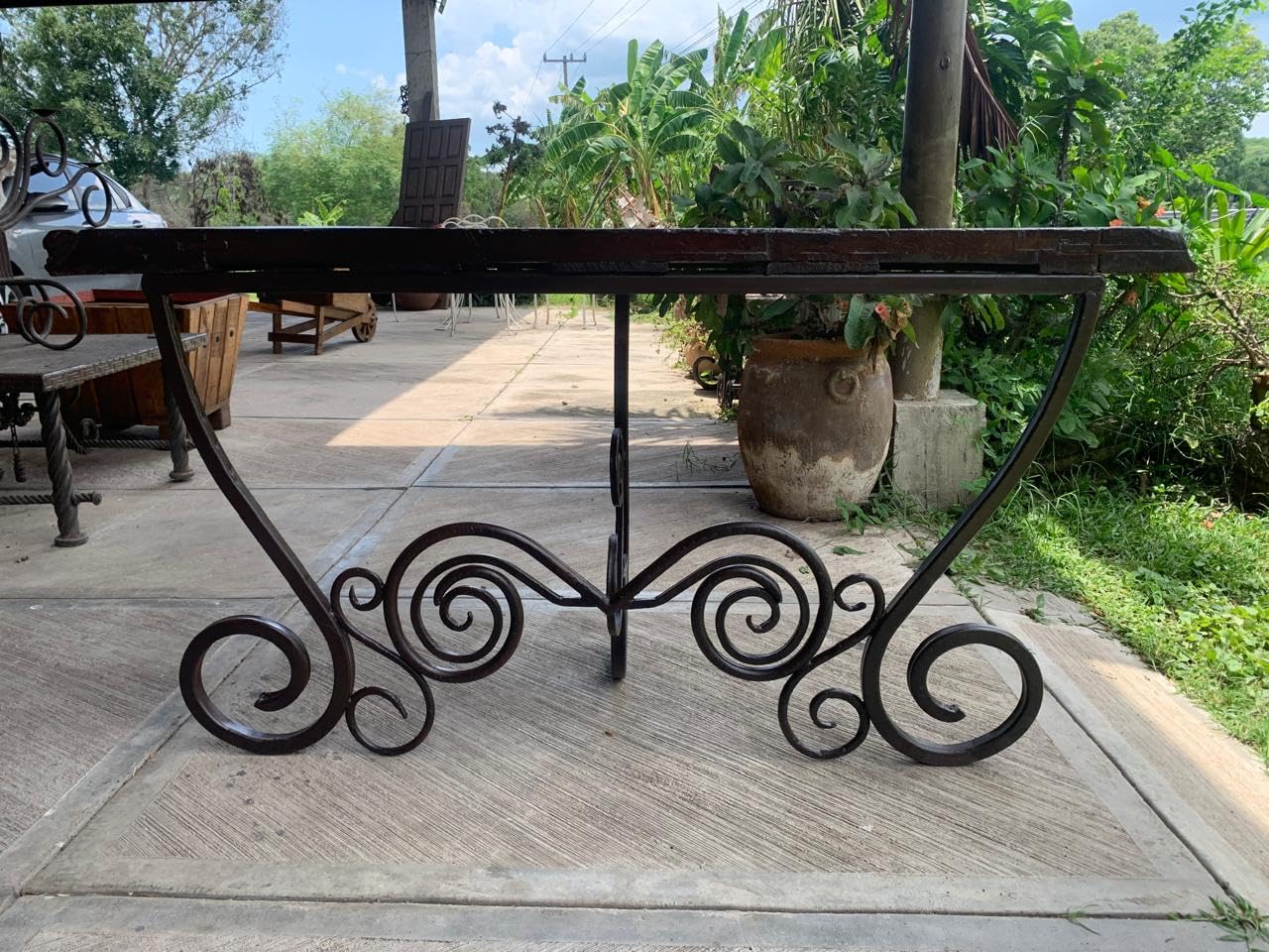 Credenza de Madera de Parota con Hierro Forjado, Especial para Cocinas
