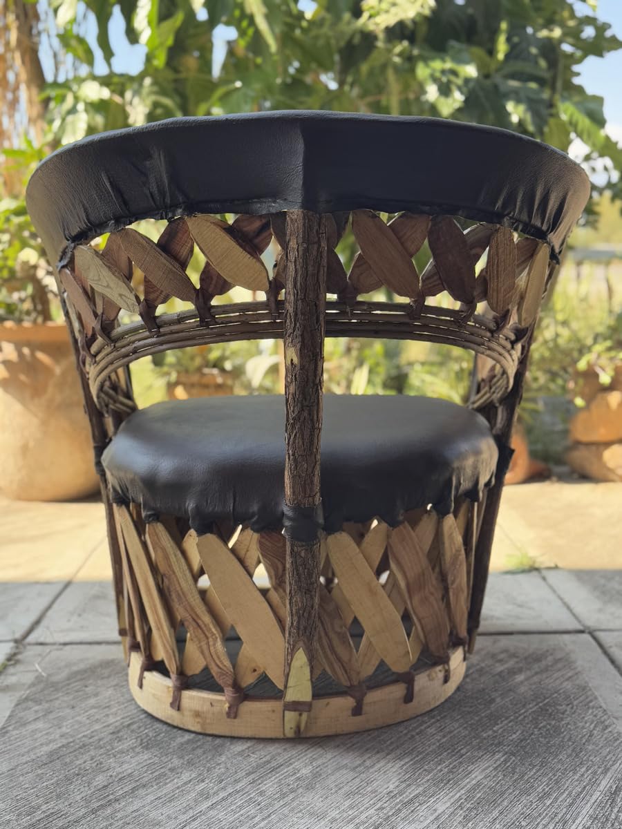 Very Wide Antique Stakes Style Handmade Equipal Chair