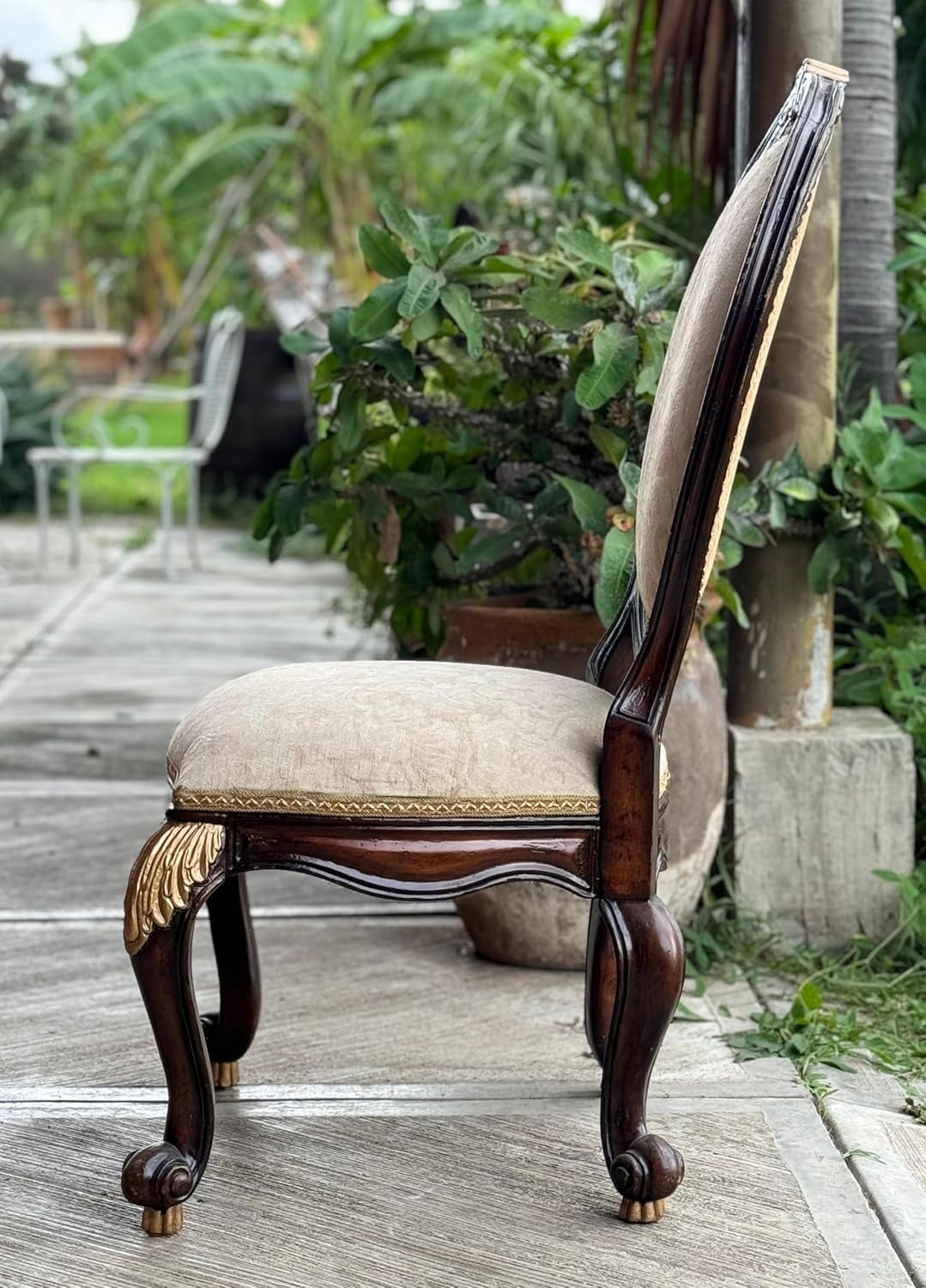 Antique Dining Chair Antique Louis XV Style Persian Style Fabric Wide Furniture and Home Decor