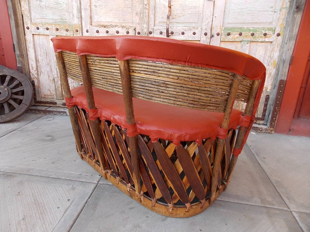 Handcrafted Equipal Living Room Upholstered in Antique-Style Leather.