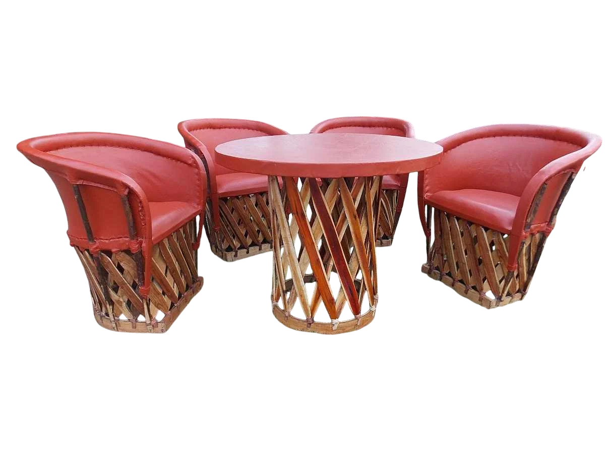 Hermoso Comedor De Equipal Estilo Antiguo. Gran Calidad Terracota