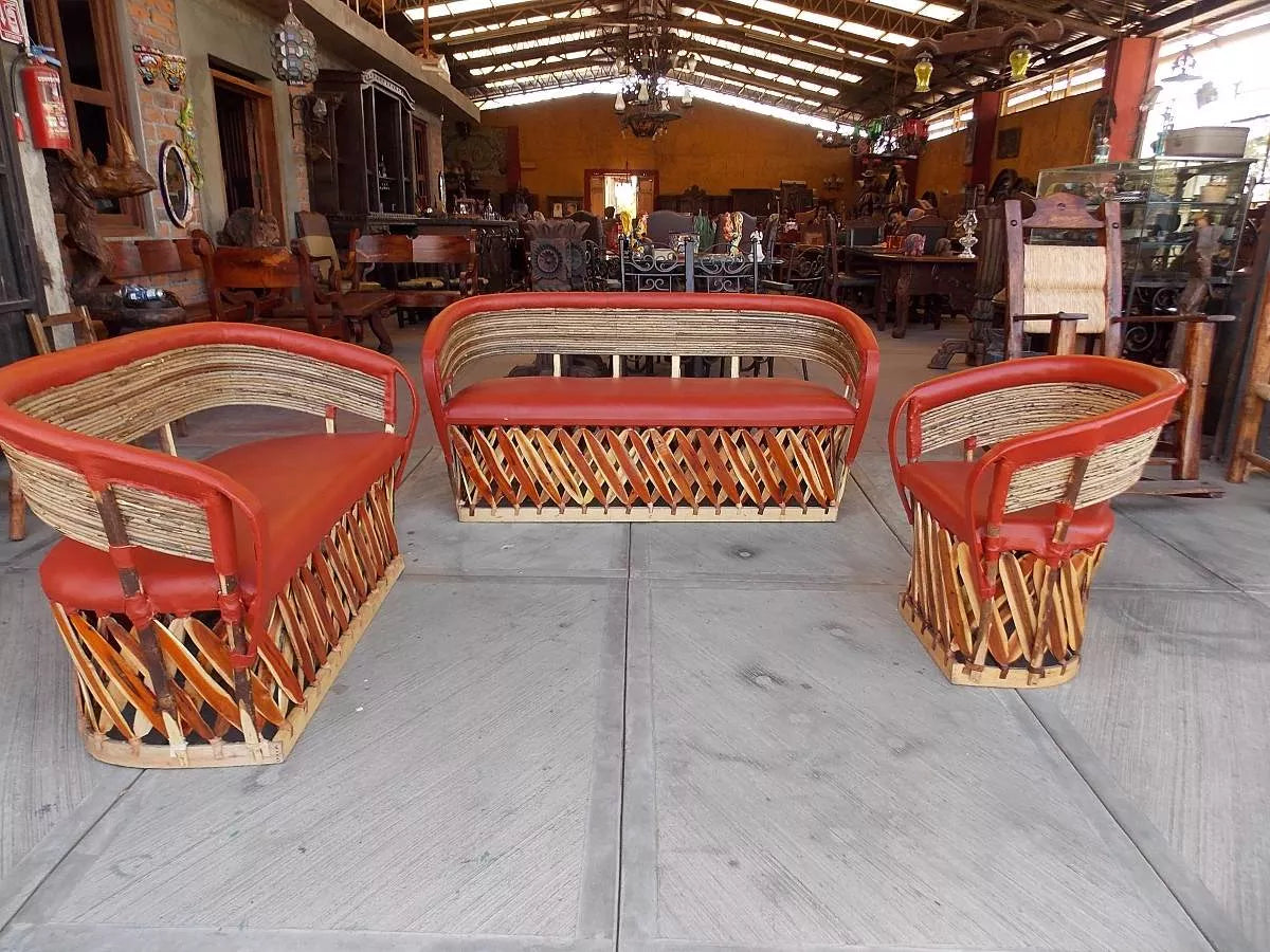 Antique Style Wood and Leather Equipal Handcrafted Room.