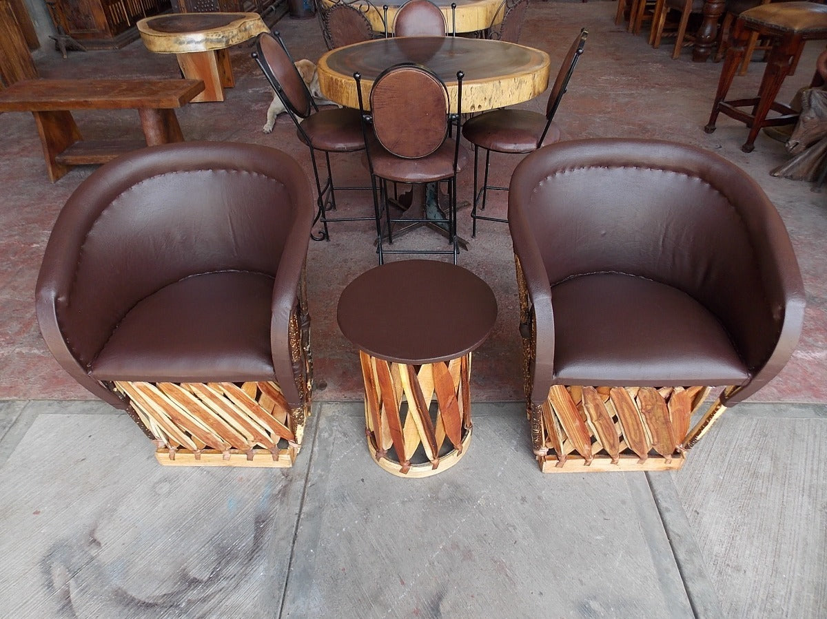 Set of 2 Antique Style Serving Tables and Equipment.