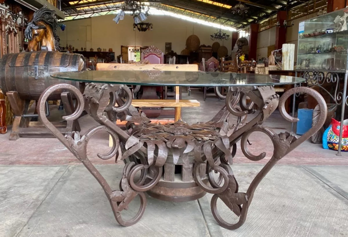 Base Mesa Comedor 6 A 10 Personas Hierro Forjado Estilo Antiguo