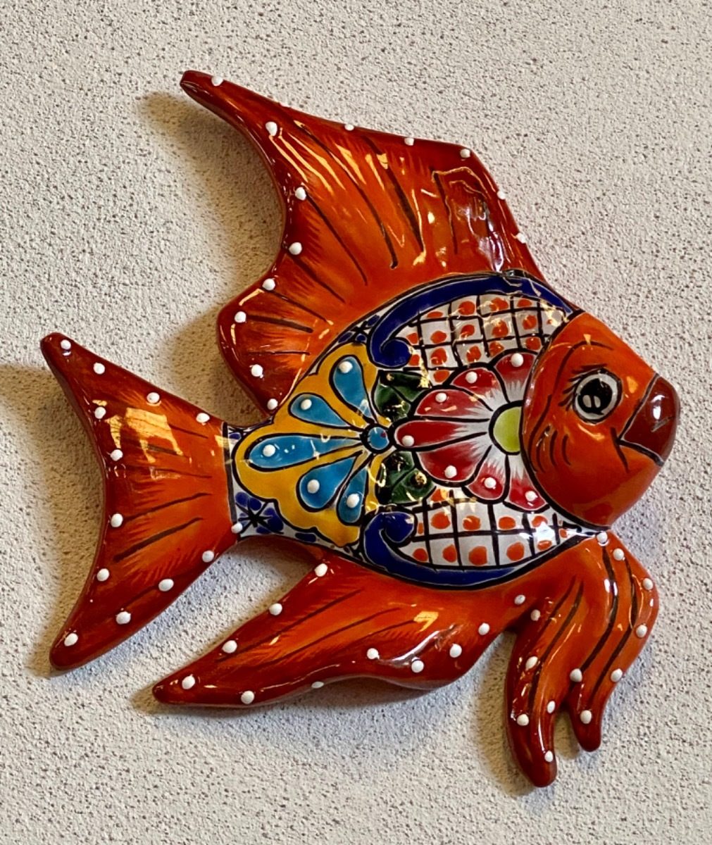 3-Piece Set of Fish in Fine Talavera Antique Style