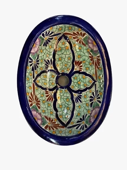 Exclusivo Lavabo Ovalin Chico Talavera Fina Estilo Antiguo