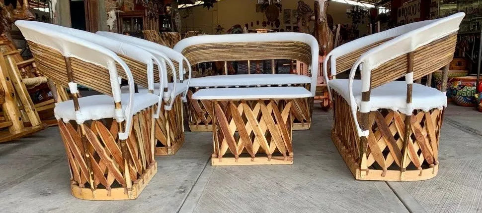 Large Handcrafted Room Made of Equipal Wood and Leather in Antique Style