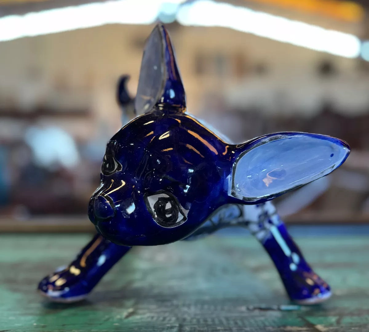 Beautiful Chihuahua Dog Figure in Fine Talavera Antique Style